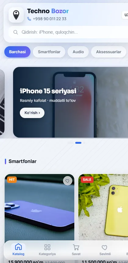 Mini App — mijoz ko'rinishi